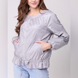 Luxury oversized noir gray purple xs jacket
